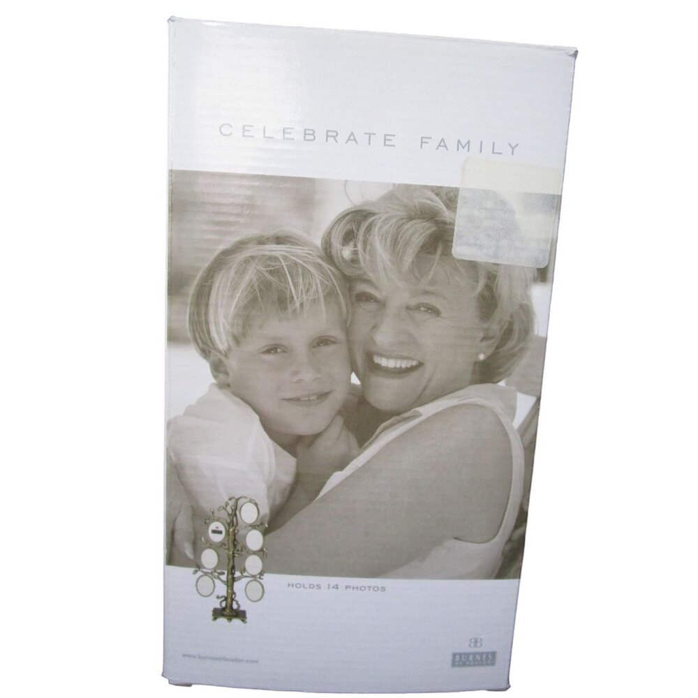 Burnes of Boston Celebrate Family Brass Tree Medallion Photo Holder New Open Box